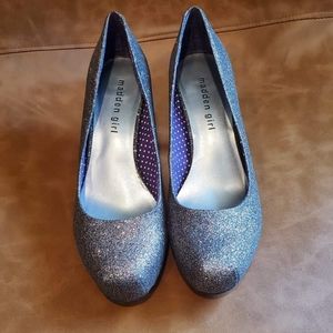 Madden Girl Silver Sparkly Heels